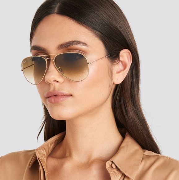 LIKE NEW Ray-Ban Aviator RB3025 Gradient Brown Sunglasses for Men and Women - Picture 13 of 16
